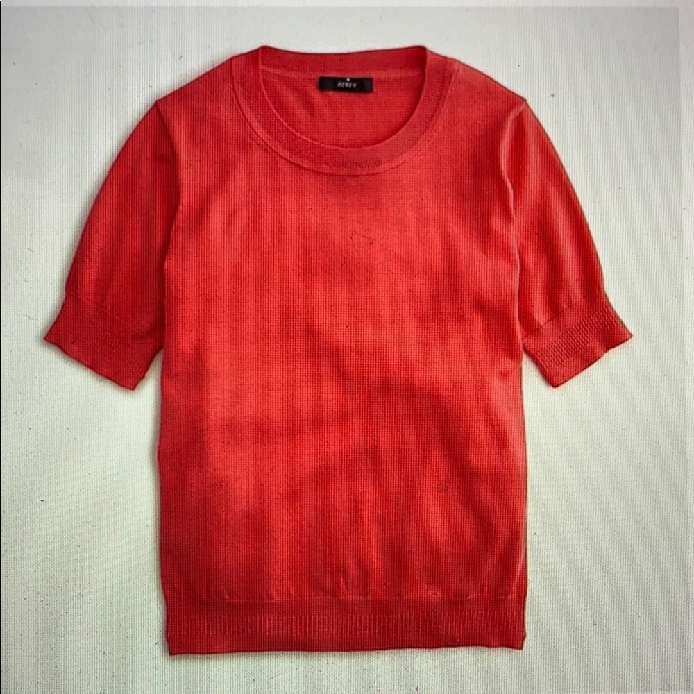 J crew short sleeve silk blend crew neck sweater